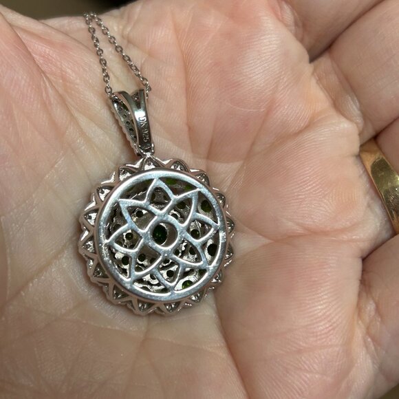 Green Chrome Diopside Rhodium Over Sterling Silver Pendant With Chain 5.80ctw - Picture 4 of 9